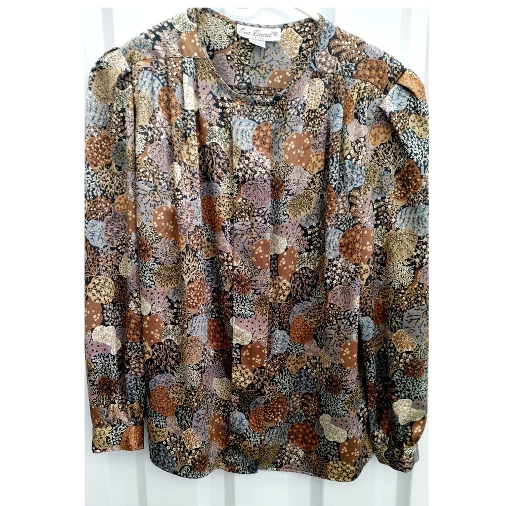 Vintage Eva Laurel Blouse Button Up Sz 10